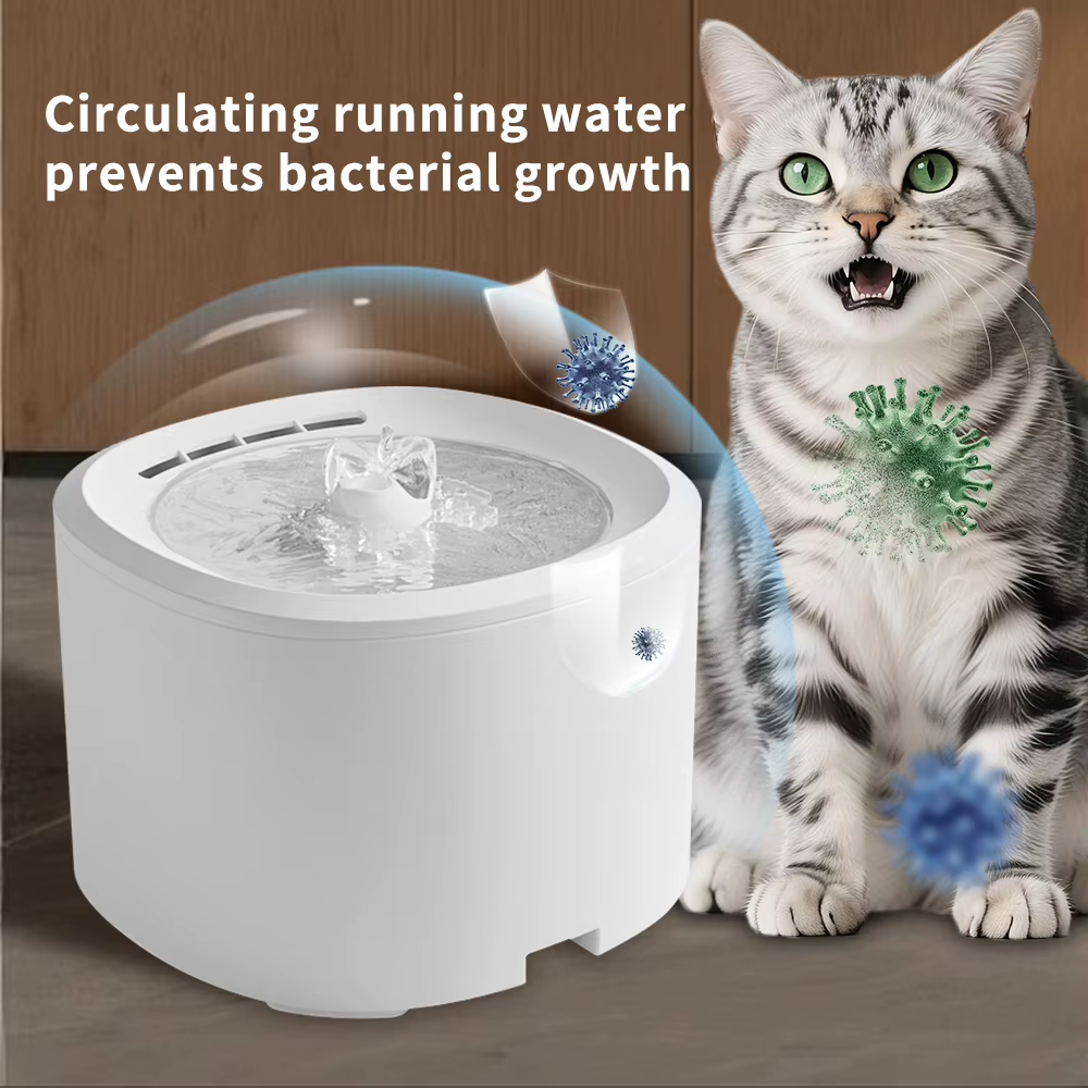 Cat Water Bowls Fountain - USB Powered Quiet Automatic Bowl  Cat Drinking Fountain Water Dispenser - for Kitten Puppy Dog Indoor Home Apartment Living Room Balcony