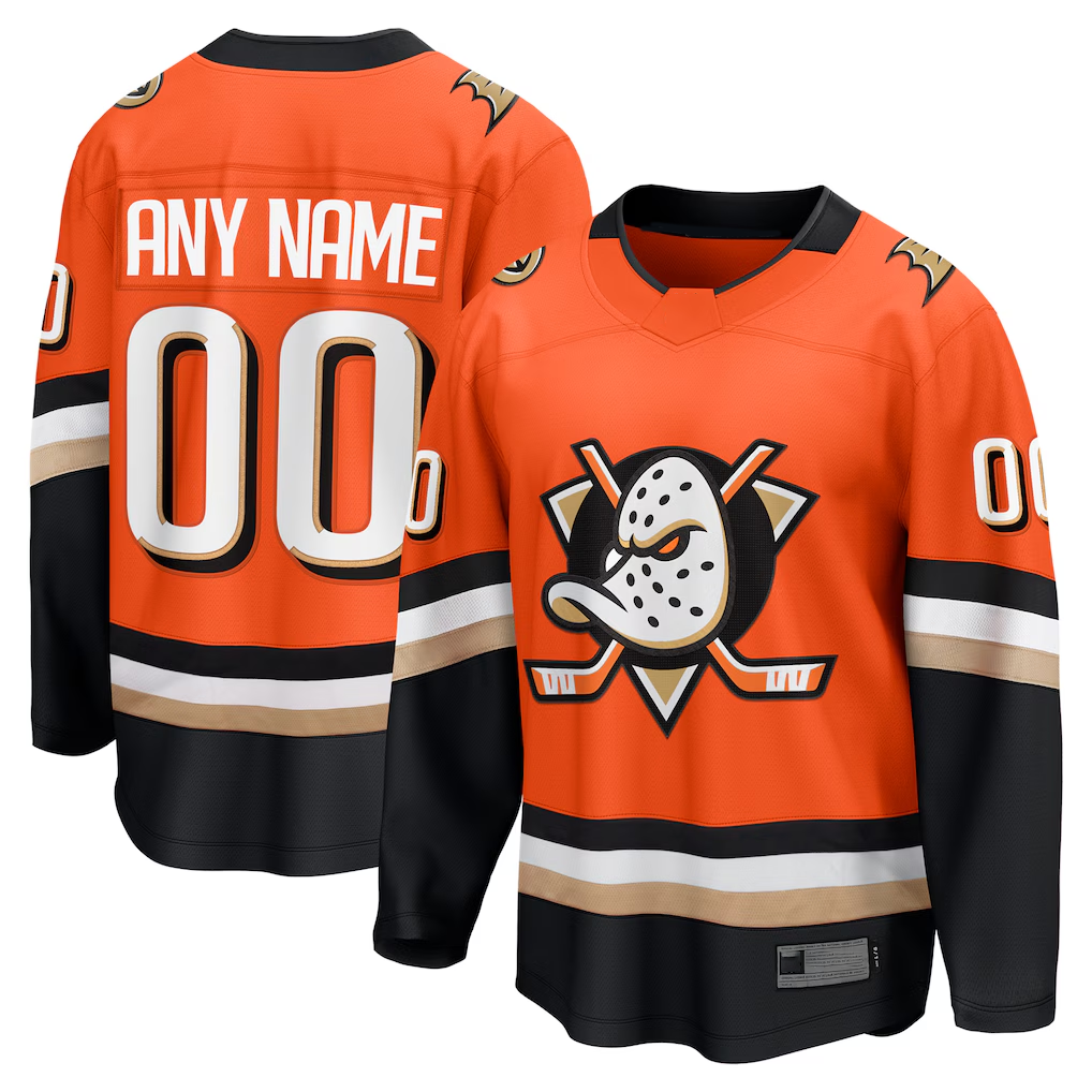 Kamcf Custom A.Ducks Orange Home Breakaway Jerseys
