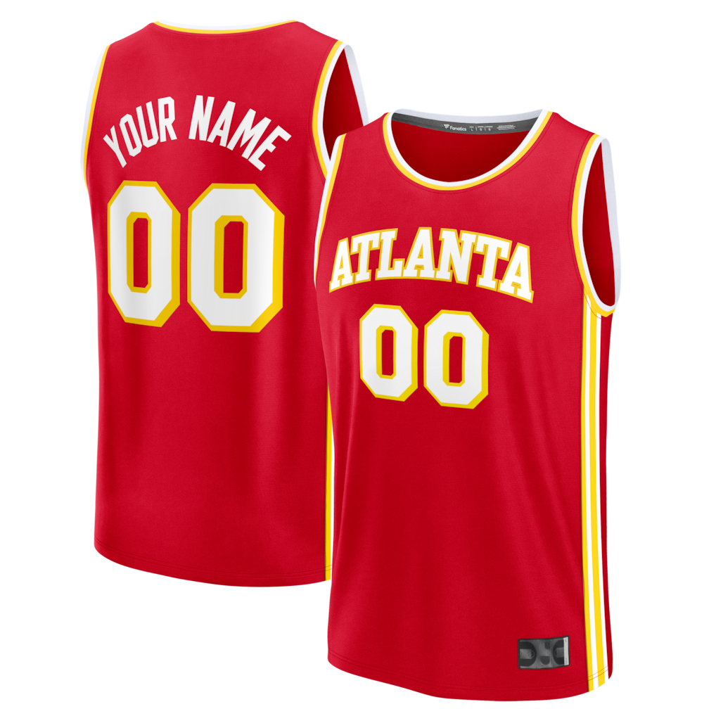 Kamcf Custom A.Hawks Red Fast Break Jerseys - Icon Edition