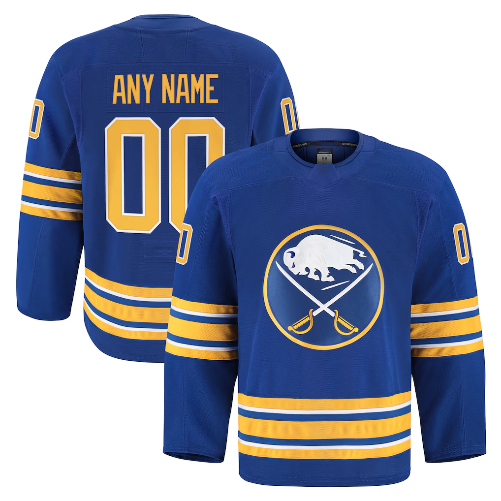 Kamcf Custom B.Sabres Royal Home Authentic Pro Stitched Jerseys