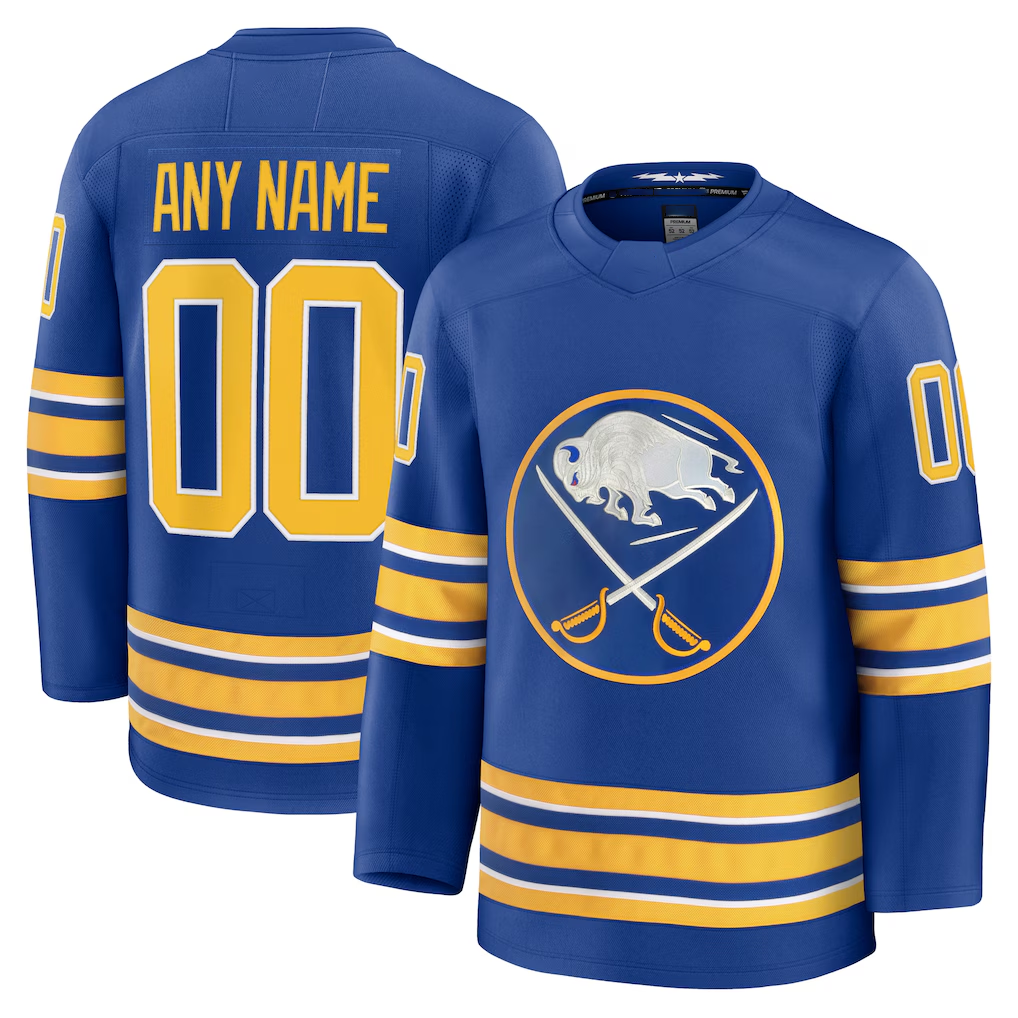 Kamcf Custom B.Sabres Royal Home Premium Stitched Jerseys