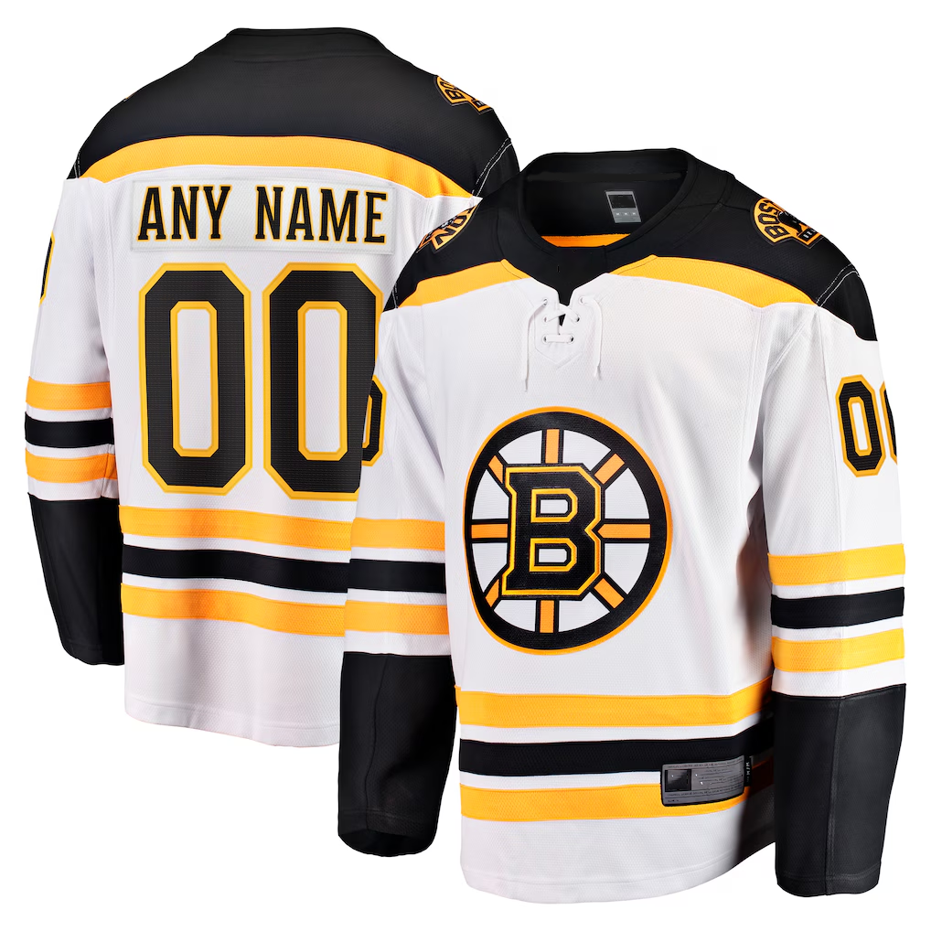 Kamcf Custom B.Bruins White Away Breakaway Stitched Jerseys