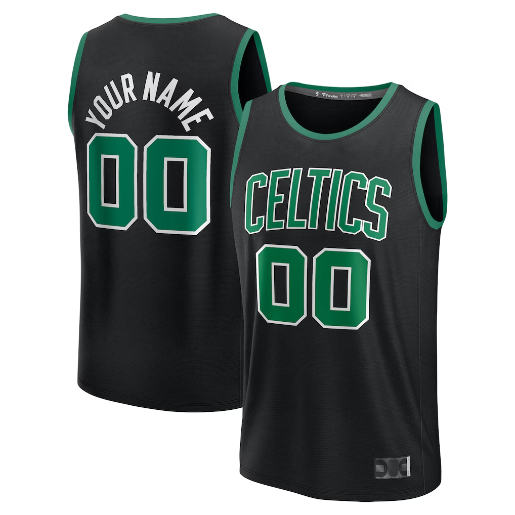 Kamcf Custom B.Celtics Black Fast Break Jerseys - Statement Edition