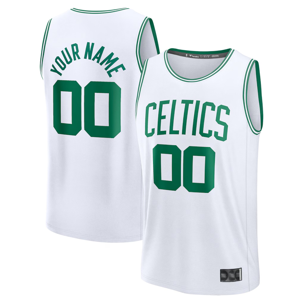Kamcf Custom B.Celtics White Fast Break Jerseys - Association Edition