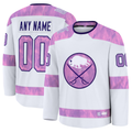 Kamcf Custom B.Sabres White 2024 Hockey Fights Cancer Practice Stitched Jerseys