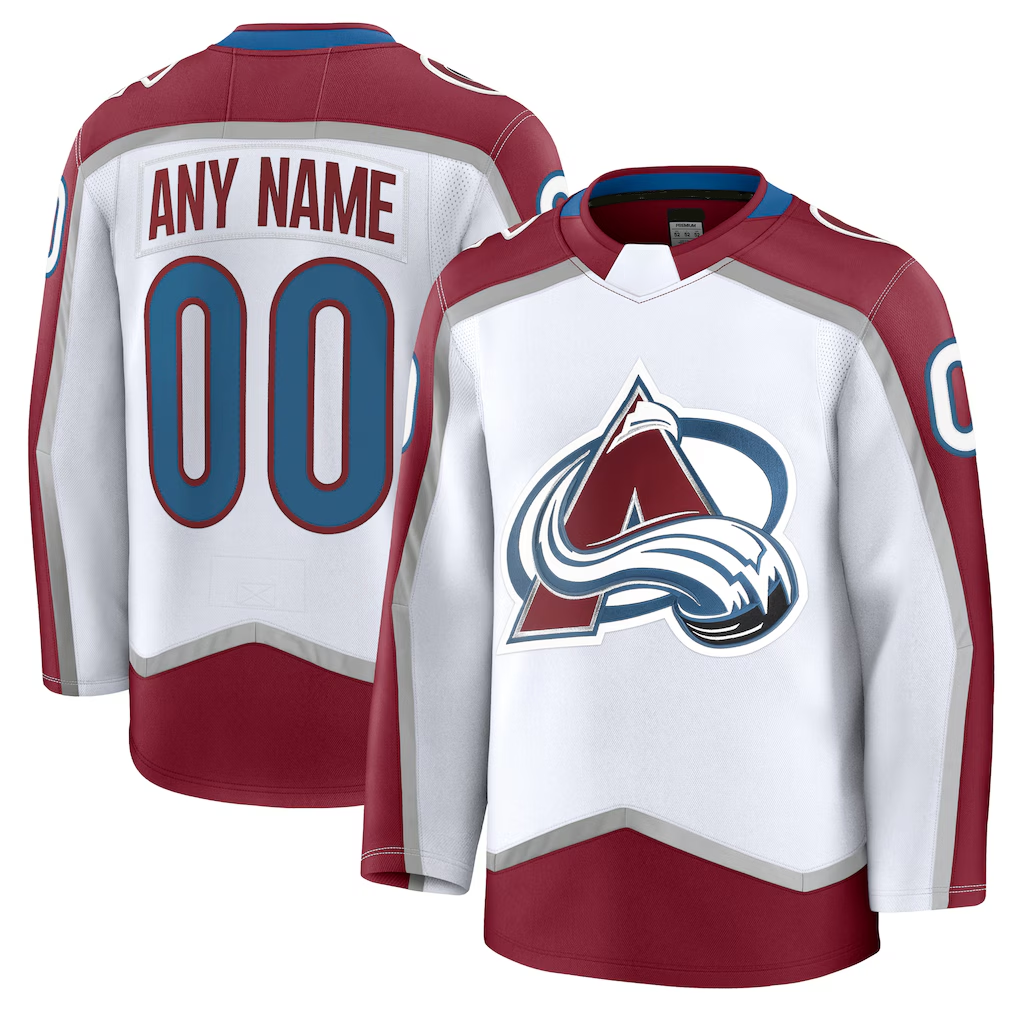 Kamcf Custom C.Avalanche White Away Premium Jerseys