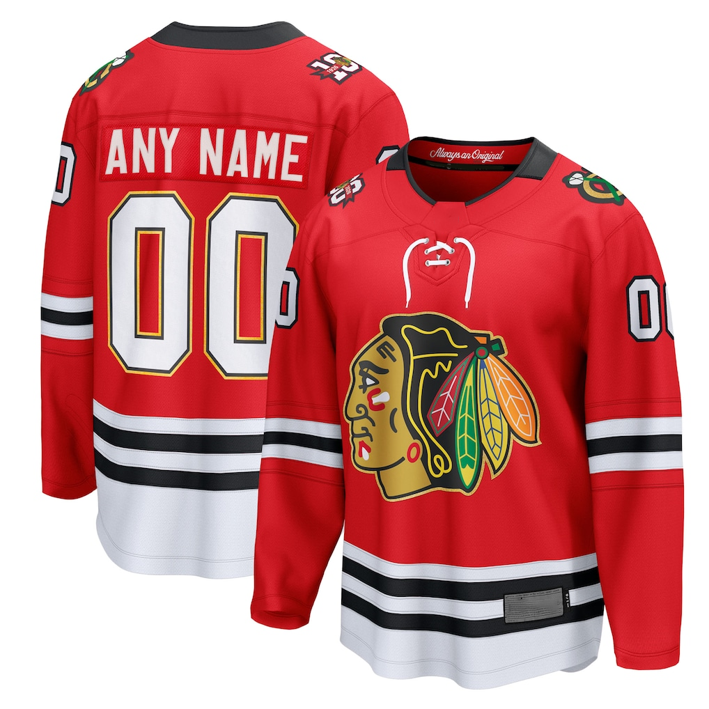 Kamcf Custom C.Blackhawks Red Centennial Breakaway Jerseys