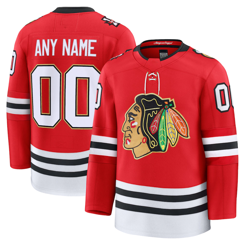 Kamcf Custom C.Blackhawks Red Centennial Premium Jerseys