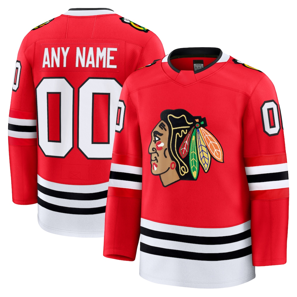 Kamcf Custom C.Blackhawks Red Home Premium Jerseys