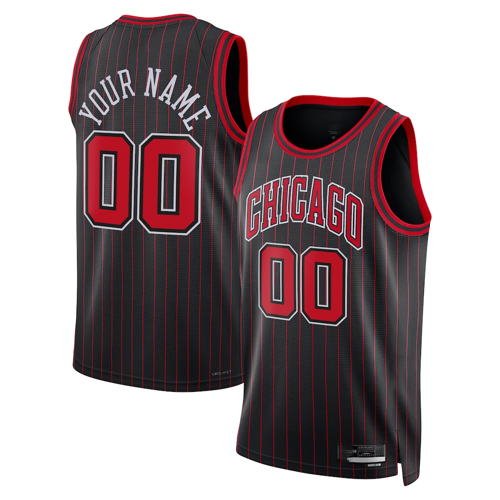 Kamcf Custom C.Bulls Black Swingman Jerseys - Statement Edition