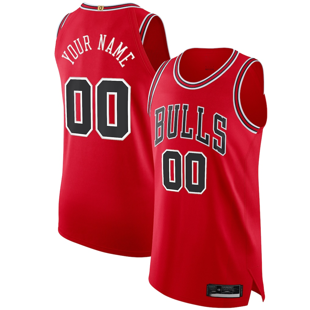 Kamcf Custom C.Bulls Red Authentic Jerseys - Icon Edition