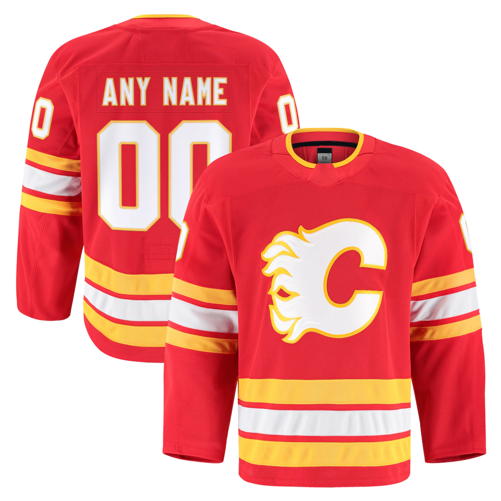 Kamcf Custom C.Flames Red Home Authentic Pro Jerseys