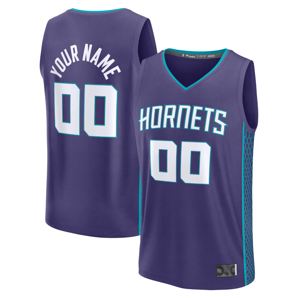 Kamcf Custom C.Hornets Purple Fast Break Jerseys - Icon Edition