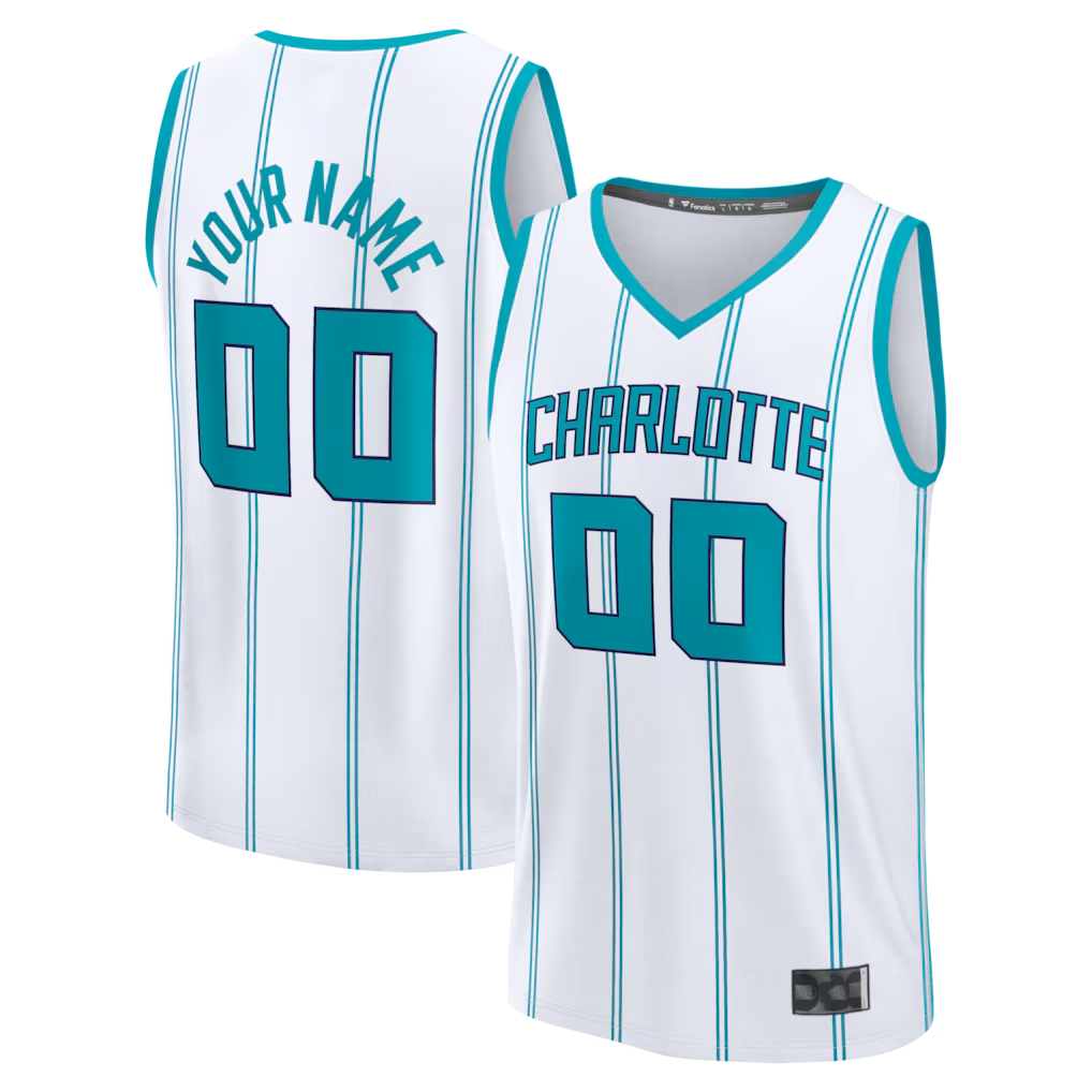 Kamcf Custom C.Hornets White Fast Break Jerseys - Icon Edition