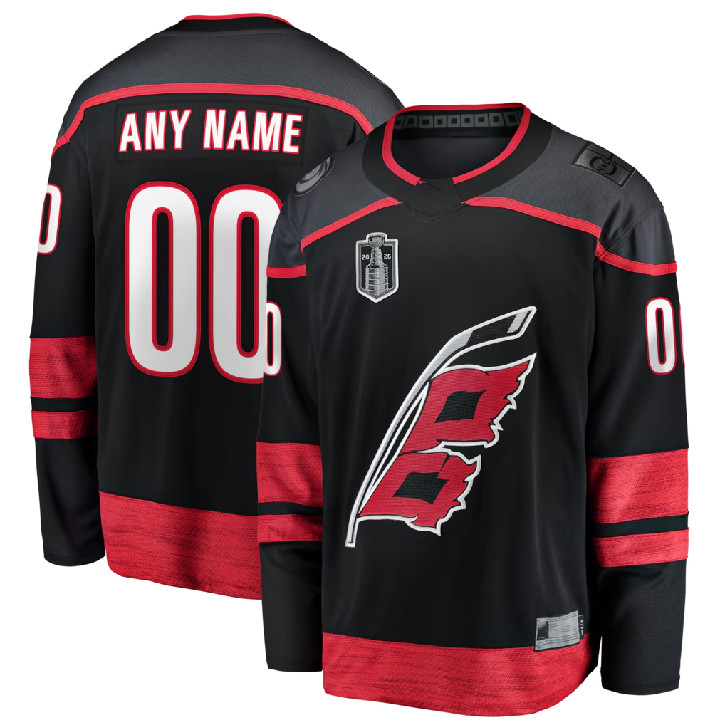 Kamcf Custom C.Hurricanes Black 2026 Stanley Cup Champions Home Breakaway Custom Stitched Jerseys