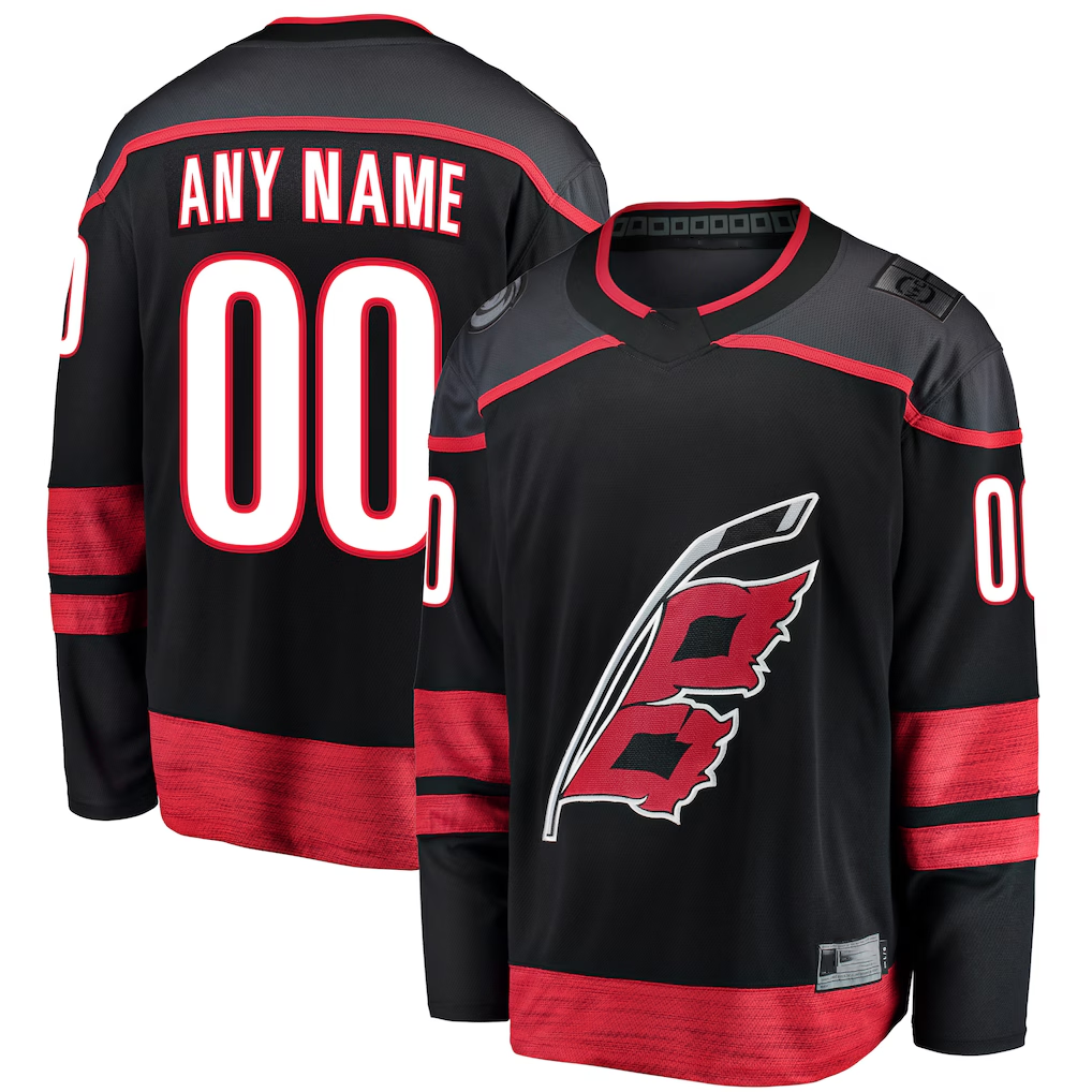 Kamcf Custom C.Hurricanes Black Home Breakaway Stitched Jerseys