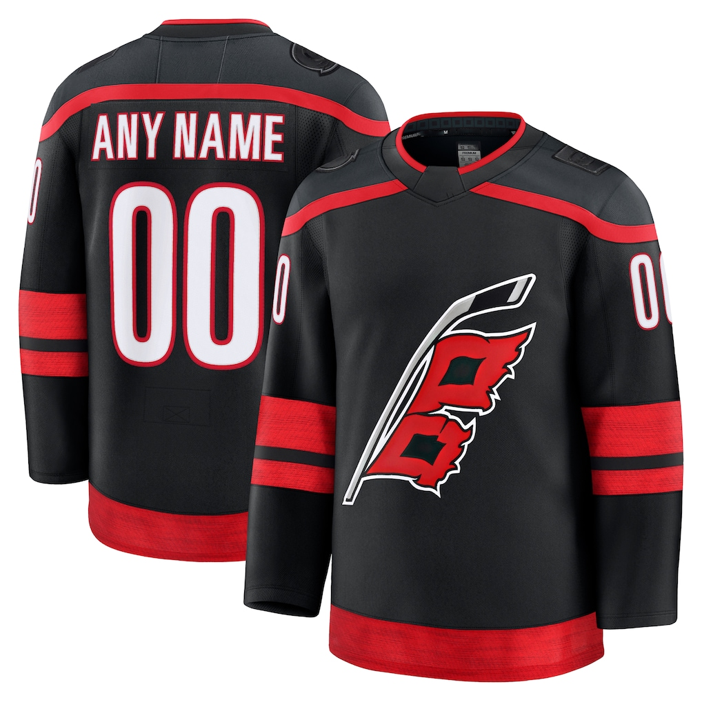 Kamcf Custom C.Hurricanes Black Home Premium Stitched Jerseys