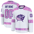 Kamcf Custom CB.Jackets White 2024 Hockey Fights Cancer Practice Jersey