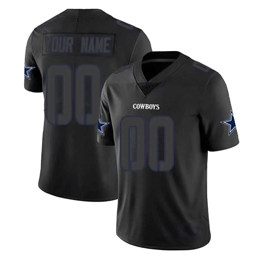 Kamcf Custom D.Cowboys Black Impact Limited Home Game Any Name & Numbers Stitched Jerseys