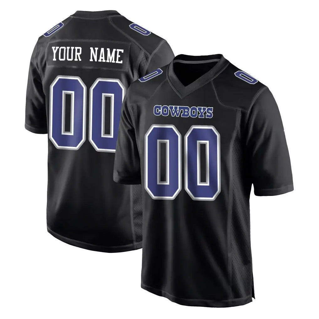 Kamcf Custom D.Cowboys Carbon Black Fashion Home Game Any Name & Numbers Stitched Jerseys
