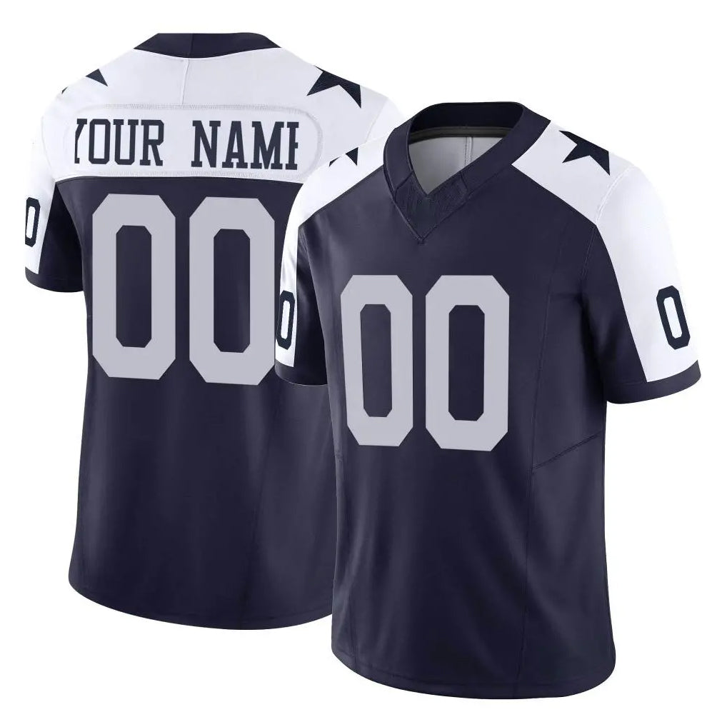 Kamcf Custom D.Cowboys Navy-White Limited Alternate Vapor F.U.S.E. Home Game Any Name & Numbers Stitched Jerseys