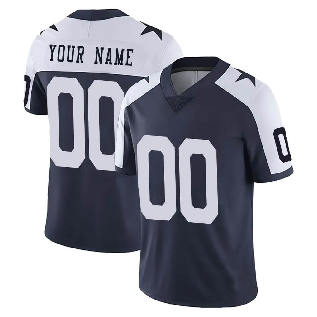 Kamcf Custom D.Cowboys Navy-White Limited Alternate Vapor Untouchable Home Game Any Name & Numbers Stitched Jerseys