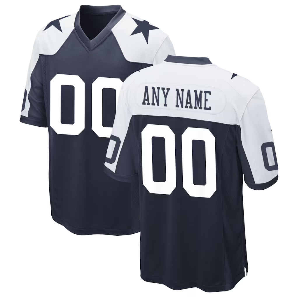 Kamcf Custom D.Cowboys Navy Alternate Game Jersey Stitched Jerseys