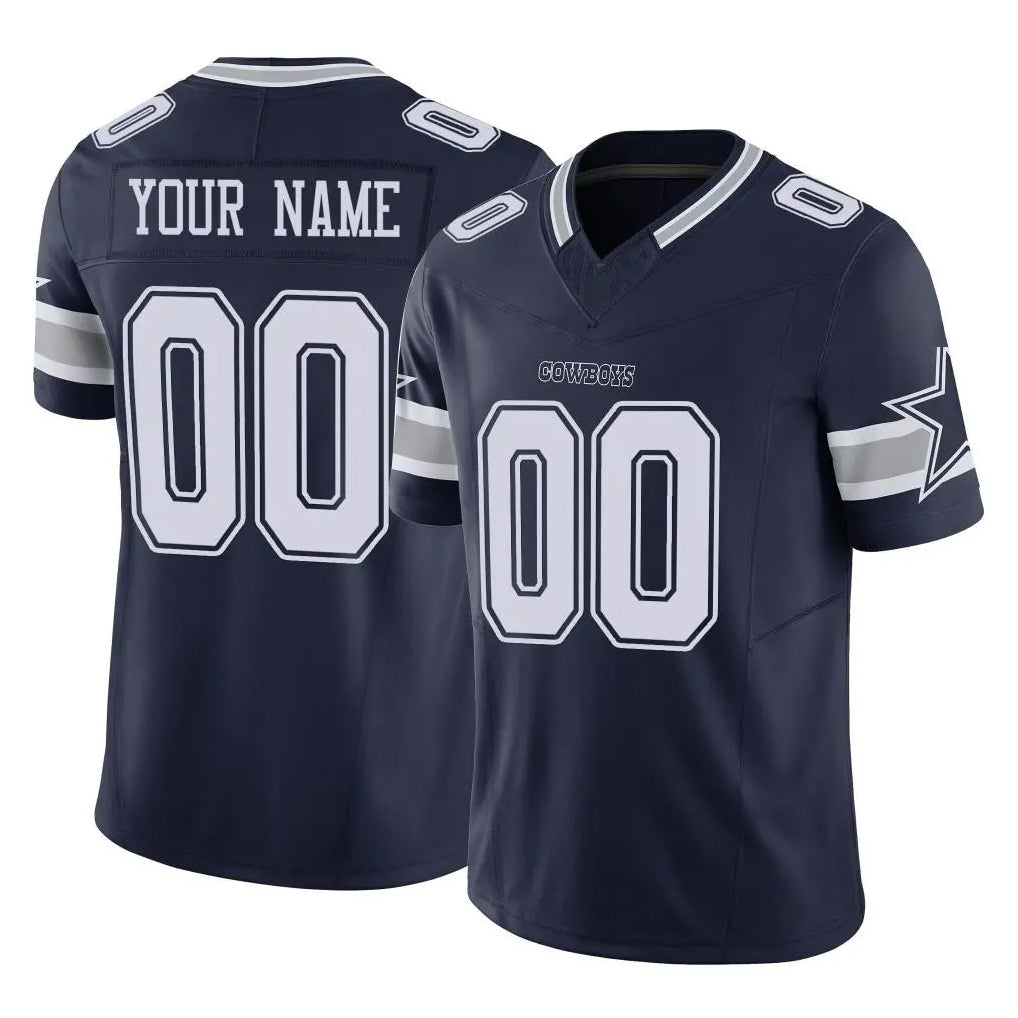 Kamcf Custom D.Cowboys Navy Limited Vapor F.U.S.E. Home Game Any Name & Numbers Stitched Jerseys