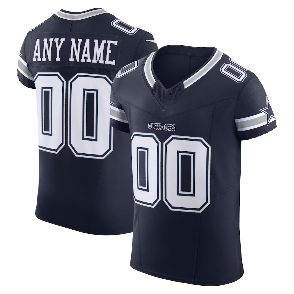 Kamcf Custom D.Cowboys Navy Vapor F.U.S.E. Elite Custom Stitched Jerseys