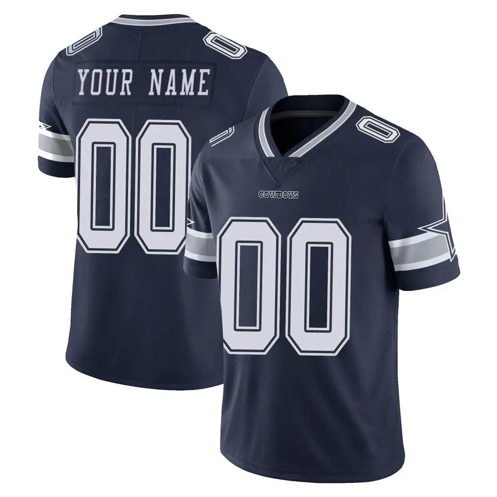 Kamcf Custom D.Cowboys Navy Vapor Untouchable Limited Home Game Any Name & Numbers Stitched Jerseys