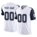 Kamcf Custom D.Cowboys White-Navy Limited Vapor F.U.S.E. Home Game Any Name & Numbers Stitched Jerseys