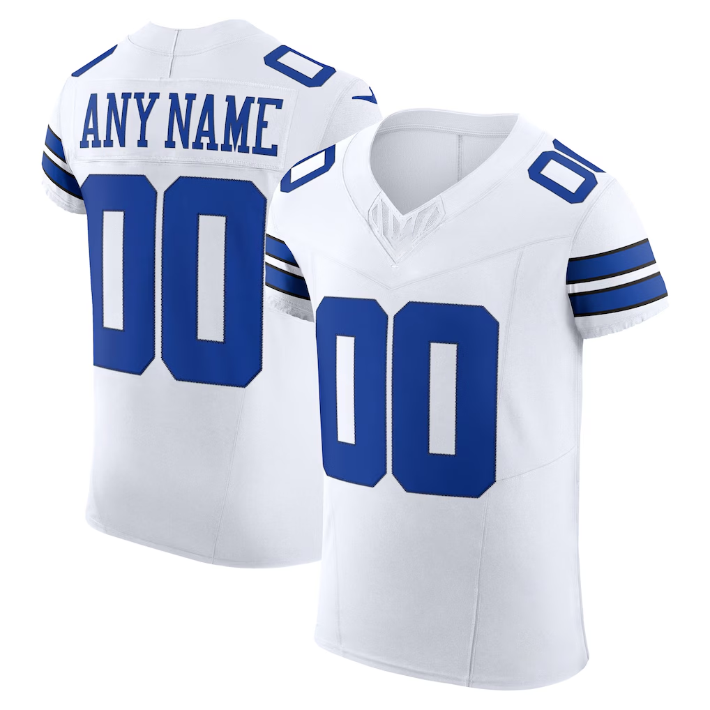 Kamcf Custom D.Cowboys White Vapor F.U.S.E. Elite Stitched Jerseys