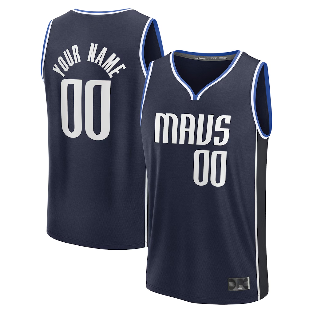 Kamcf Custom D.Mavericks  Navy Fast Break Jerseys - Statement Edition
