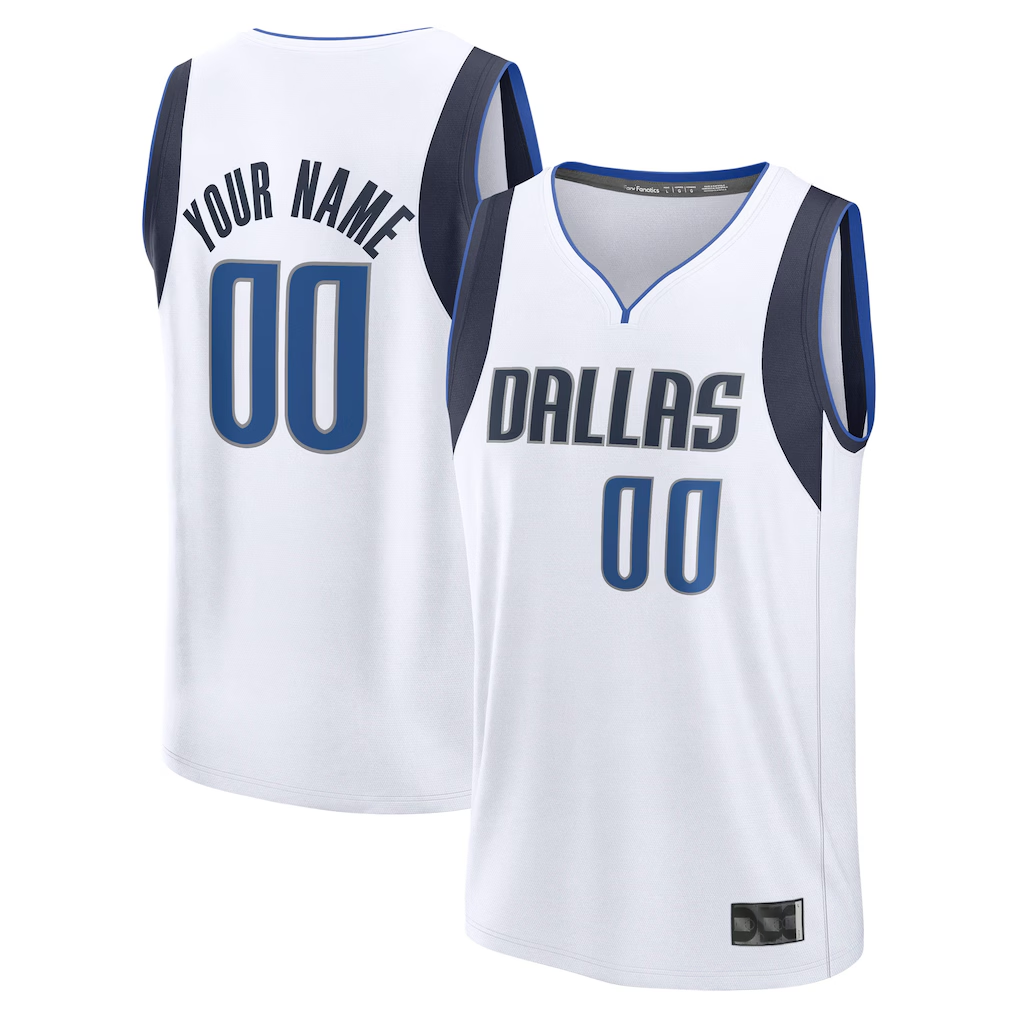Kamcf Custom D.Mavericks White Fast Break Jerseys - Association Edition