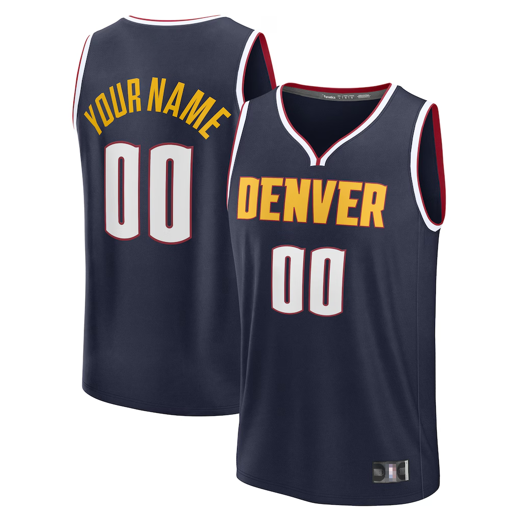 Kamcf Custom D.Nuggets  Navy Fast Break Jerseys - Icon Edition