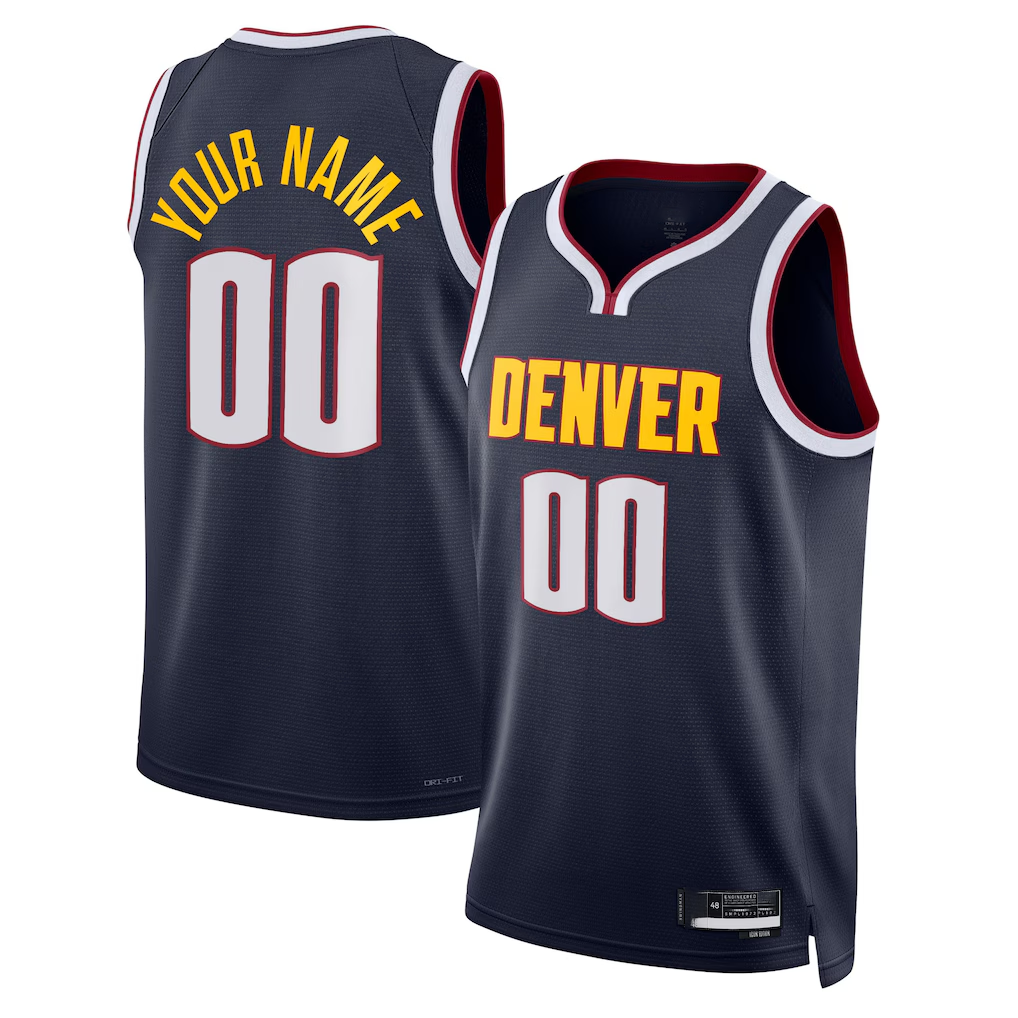Kamcf Custom D.Nuggets Navy Swingman Jerseys - Icon Edition