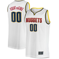 Kamcf Custom D.Nuggets  White Fast Break Replica Jerseys - Association Edition