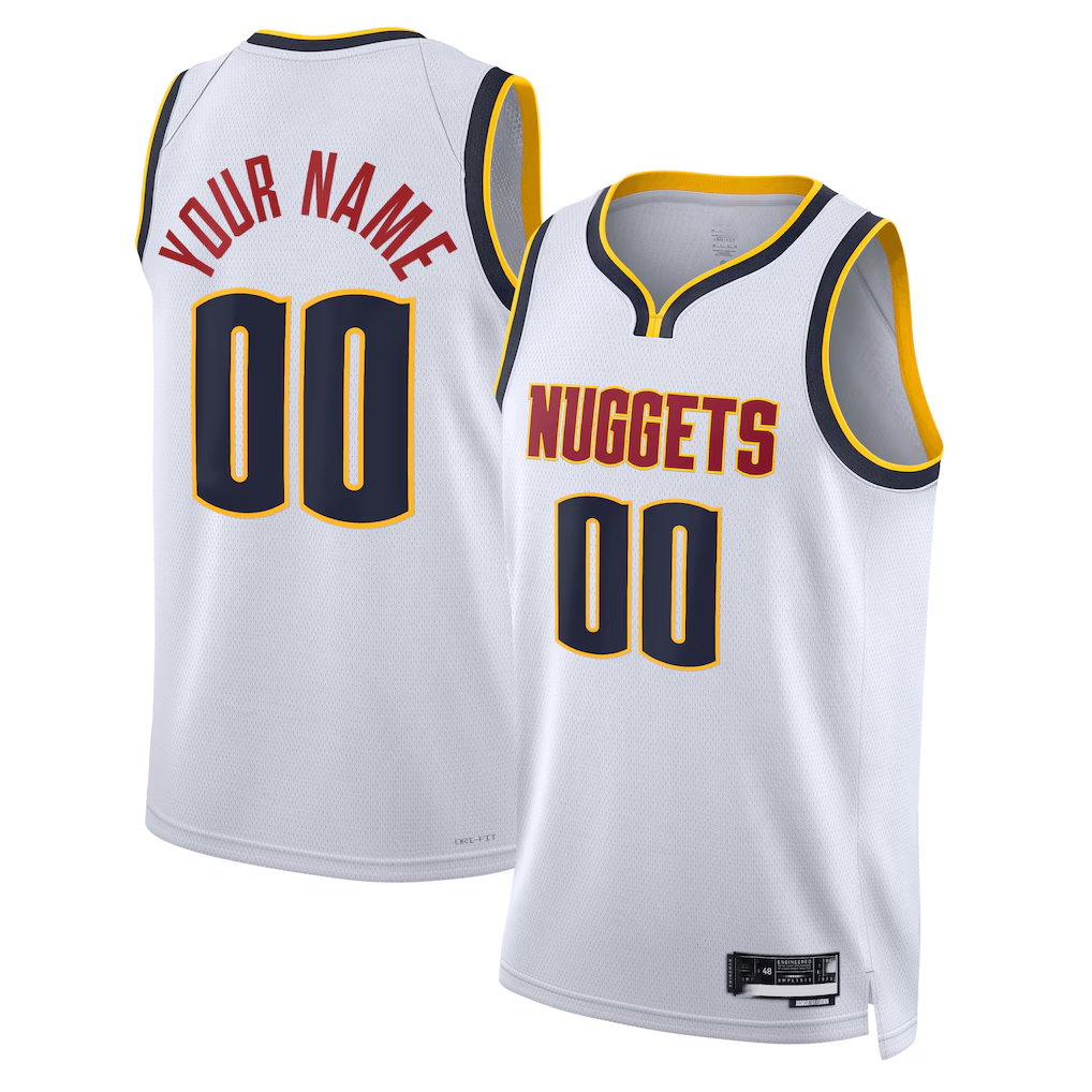 Kamcf Custom D.Nuggets White Swingman Jerseys - Association Edition