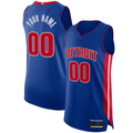 Kamcf Custom D.Pistons Blue Authentic Jerseys - Icon Edition