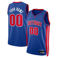 Kamcf Custom D.Pistons Blue Swingman Jerseys - Icon Edition