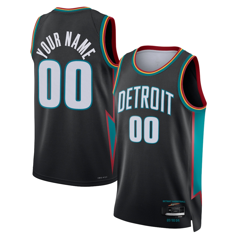 Kamcf Custom D.Pistons Charcoal 202526 City Edition Swingman Jerseys