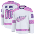 Kamcf Custom DR.Wings White 2024 Hockey Fights Cancer Practice Jerseys
