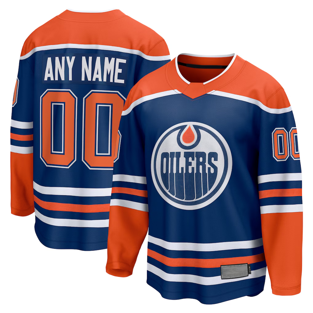 Kamcf Custom E.Oilers Royal Home Breakaway Jerseys