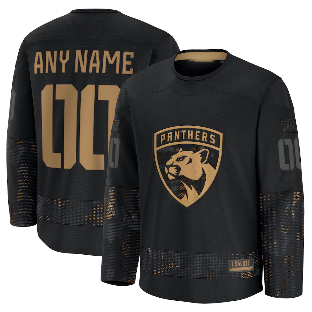 Kamcf Custom F.Panthers Black 2024 Military Appreciation Custom Practice Jerseys