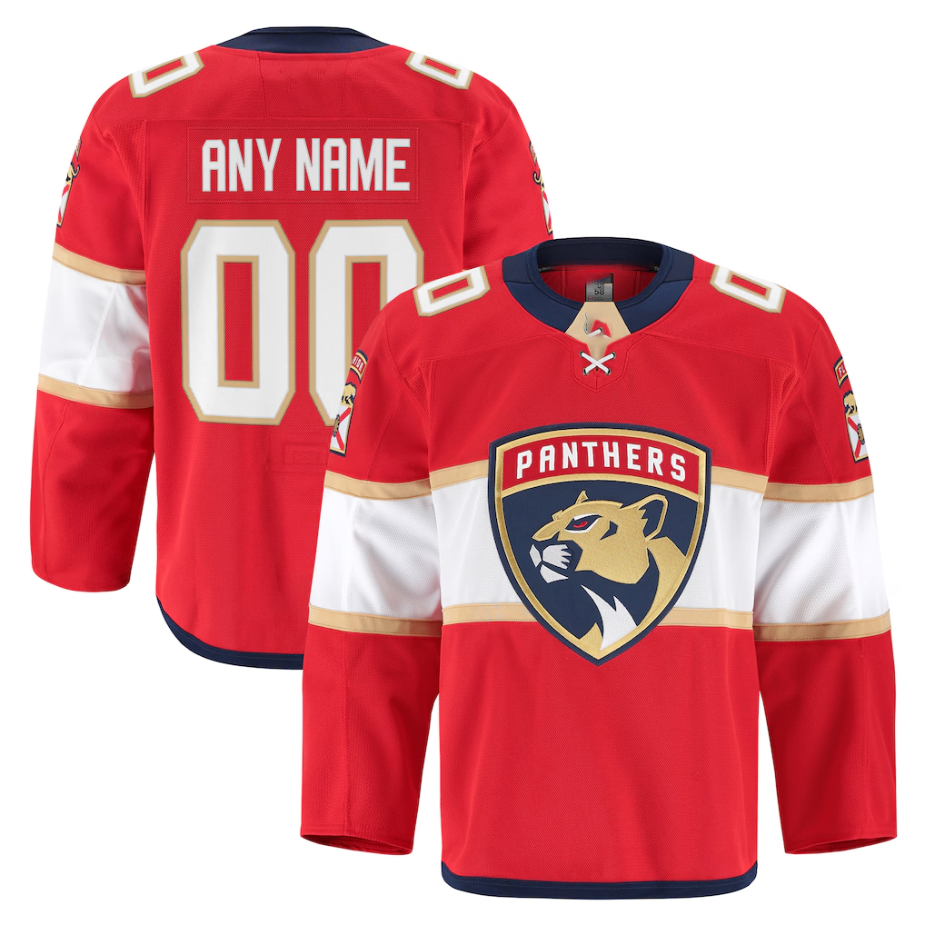 Kamcf Custom F.Panthers Red Home Authentic Pro Jerseys