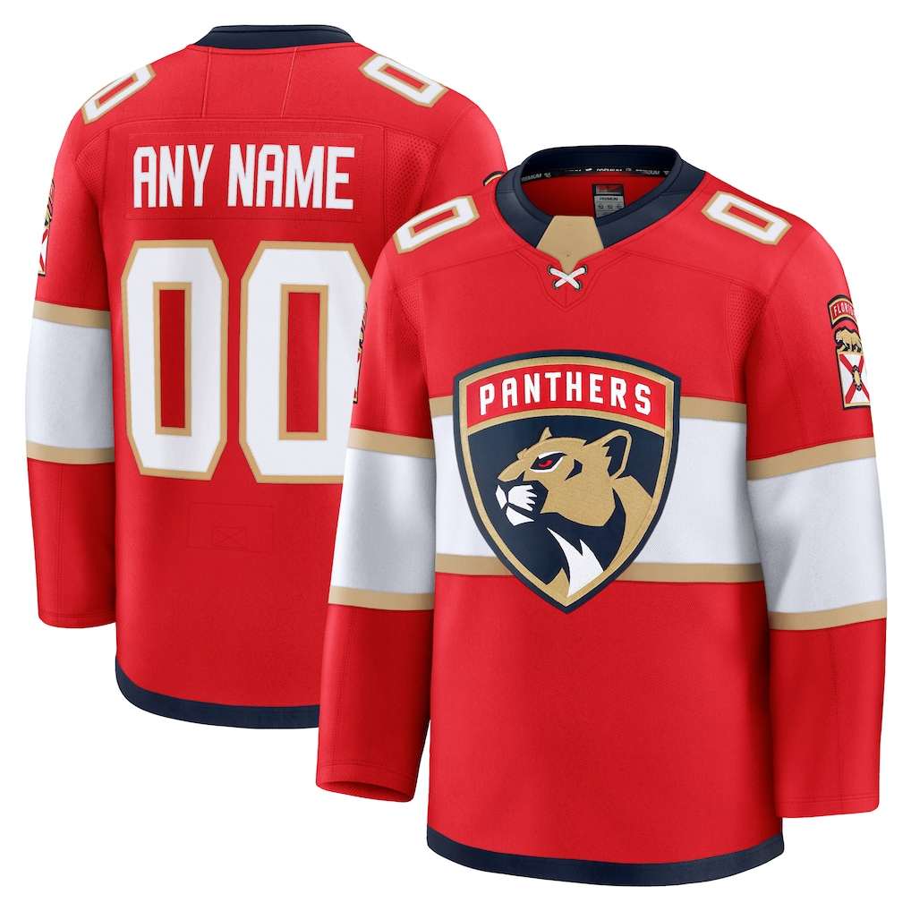 Kamcf Custom F.Panthers Red Home Premium Jerseys