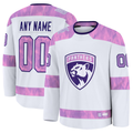 Kamcf Custom F.Panthers White 2024 Hockey Fights Cancer Practice Jerseys