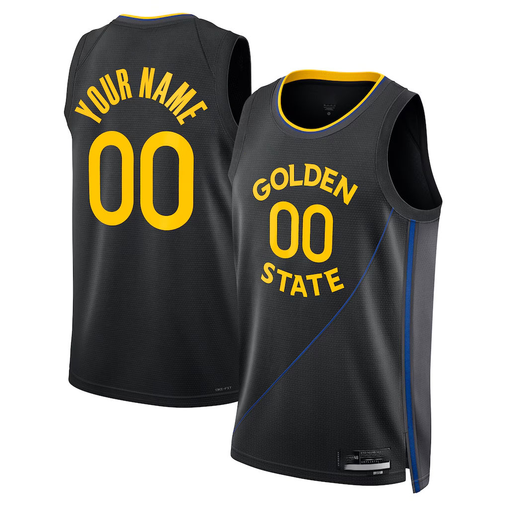 Kamcf Custom GS.Warriors Black 202425 Swingman Jerseys - Statement Edition