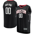 Kamcf Custom H.Rockets Black Fast Break Replica Stitched Jerseys- Statement Edition