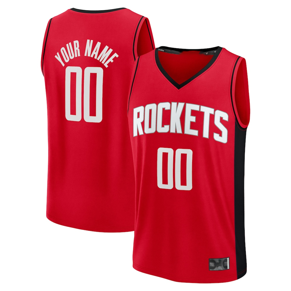 Kamcf Custom H.Rockets Red Fast Break Stitched Jerseys- Icon Edition
